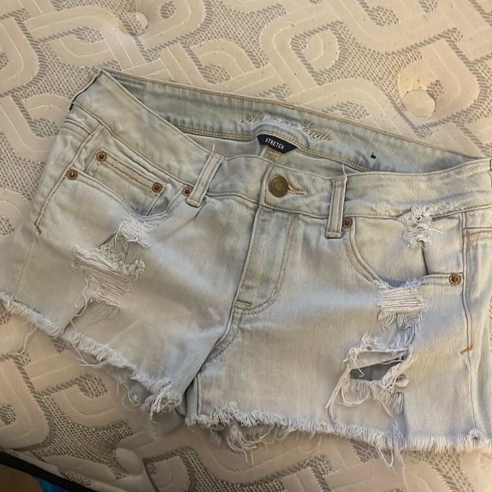 AE light wash denim shorts